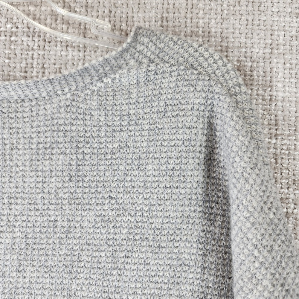 Eileen Fisher VNeck Cashmere Lambswool Sweater Womens Large Gray Oversized *hole - Picture 7 of 11